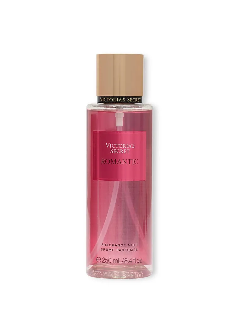 Mist corporal Victoria's Secret Romantic de 250 ml con esencia floral de pétalos de rosa y almizcle.