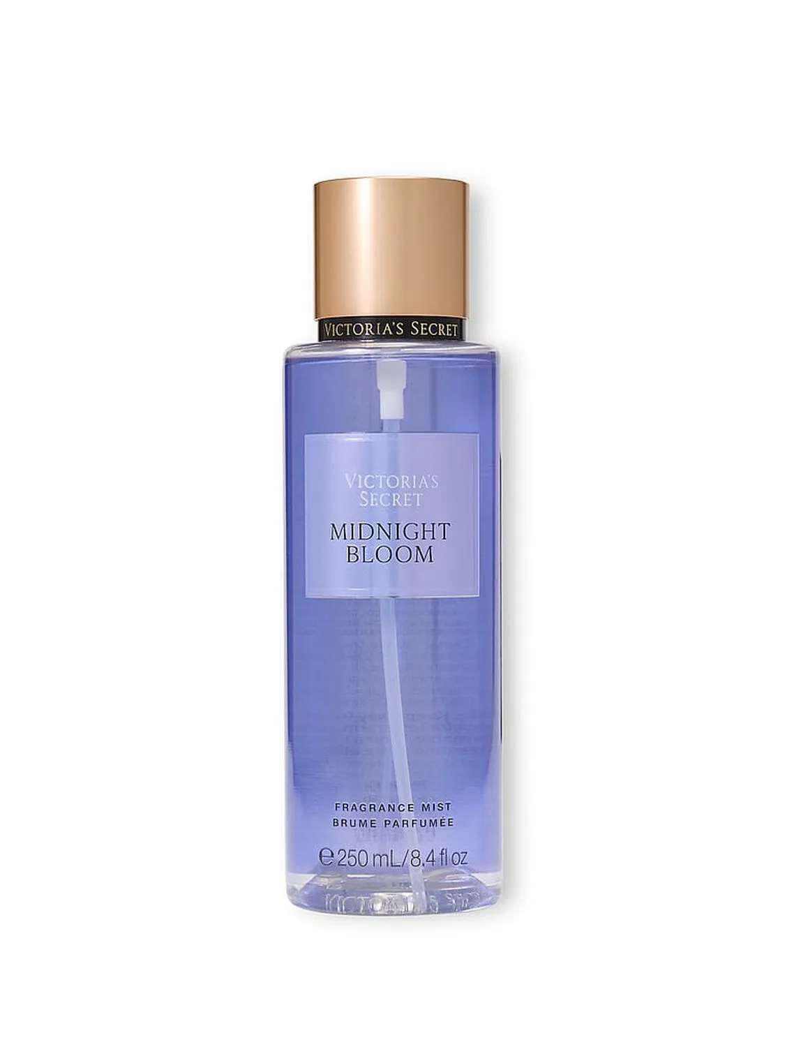Botella de body mist Victoria's Secret Midnight Bloom de 250 ml sobre fondo blanco.
